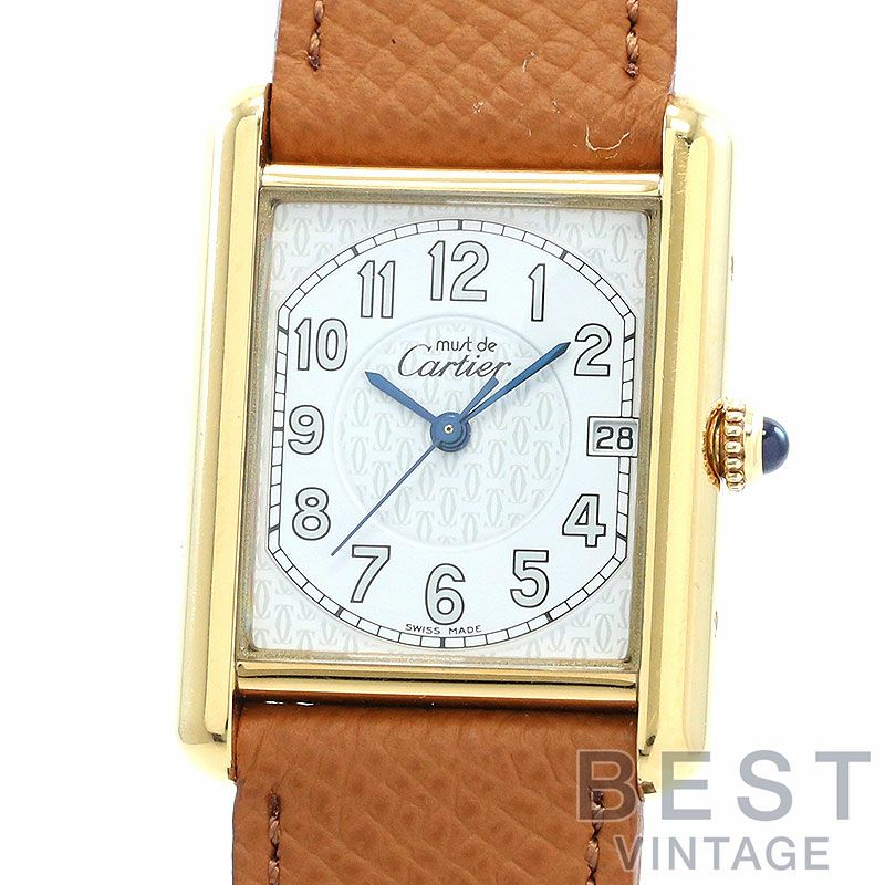 【中古】CARTIER MUST TANK LARGE MODEL JUMBO VERMEIL カルティエ マスト タンク LM ジャンボ ヴェルメイユ W1013954