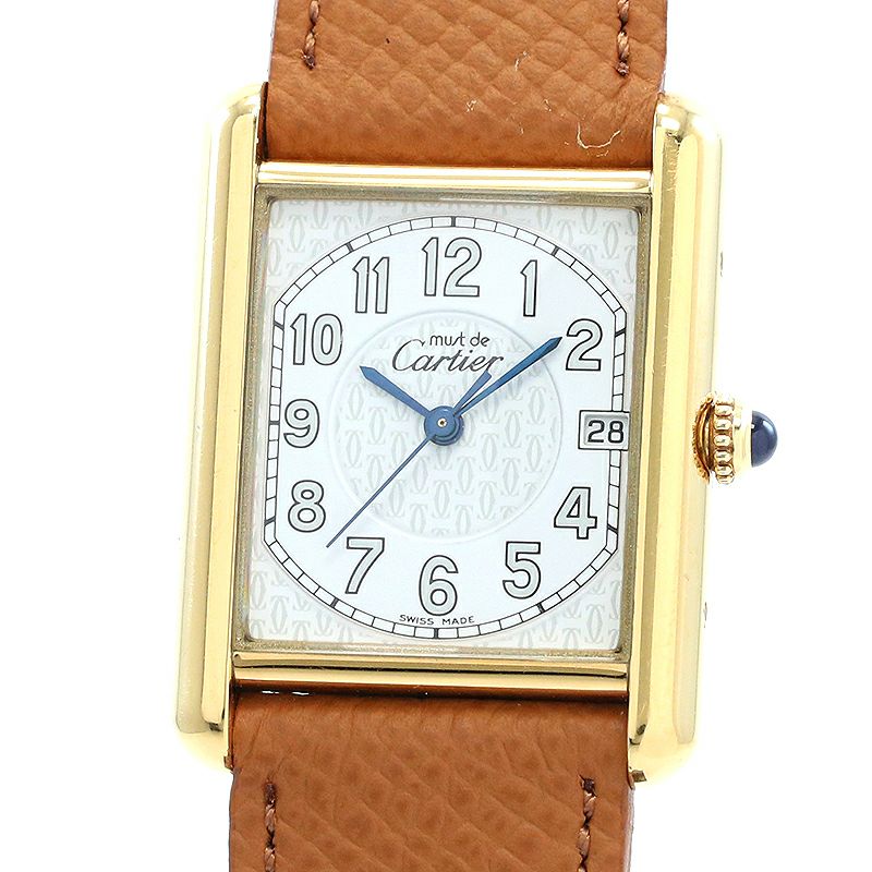 【中古】CARTIER MUST TANK LARGE MODEL JUMBO VERMEIL カルティエ マスト タンク LM ジャンボ ヴェルメイユ W1013954