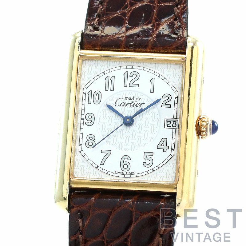 【中古】CARTIER MUST TANK LARGE MODEL JUMBO VERMEIL カルティエ マスト タンク LM ジャンボ ヴェルメイユ W1013954