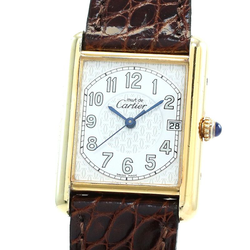 【中古】CARTIER MUST TANK LARGE MODEL JUMBO VERMEIL カルティエ マスト タンク LM ジャンボ ヴェルメイユ W1013954